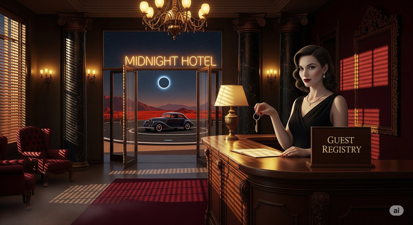 Cover art for Midnight Hotel, an iridium scenario on AI Dungeon