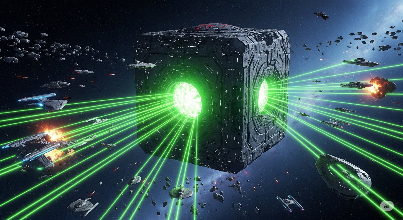Cover art for Star Trek: Borg vs The Universe, an iridium scenario on AI Dungeon