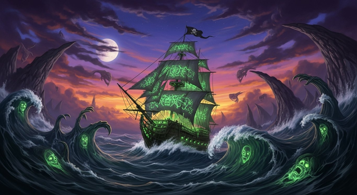 Cover art for Ghost Ship Legacy, an iridium scenario on AI Dungeon
