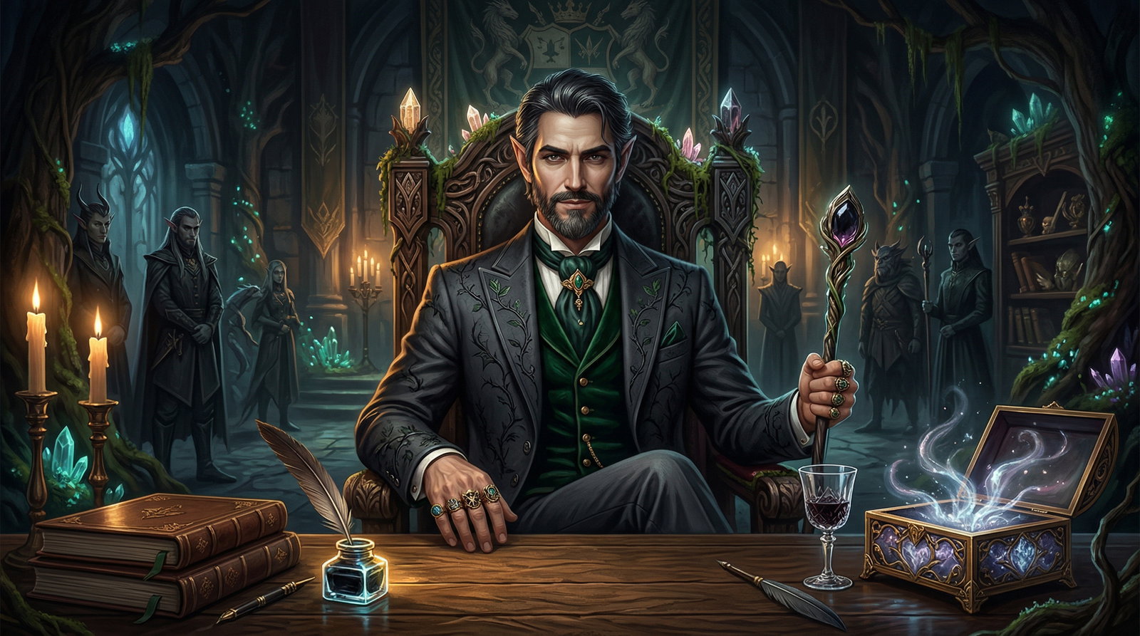 Cover art for The Fae Godfather, an iridium scenario on AI Dungeon