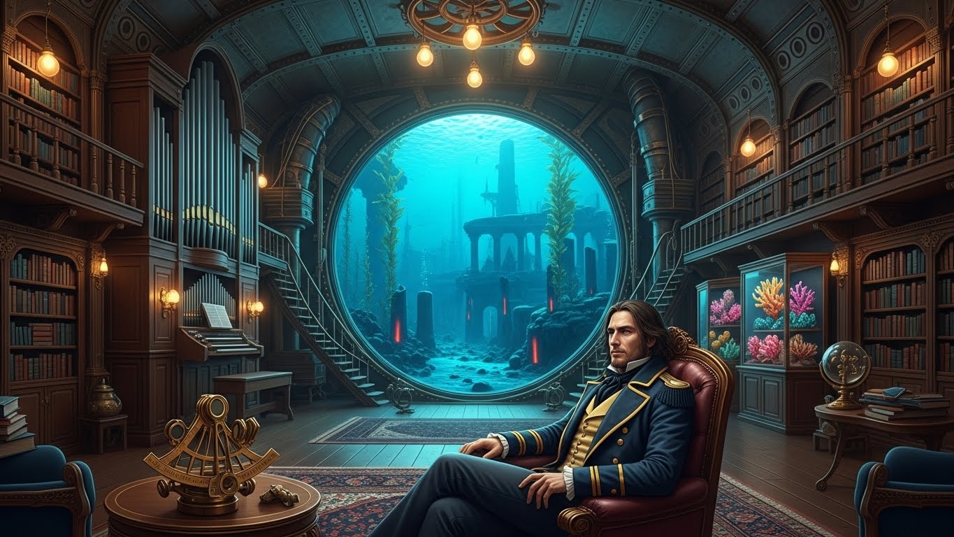 Cover art for 20'000 Leagues Under the Sea, an iridium scenario on AI Dungeon