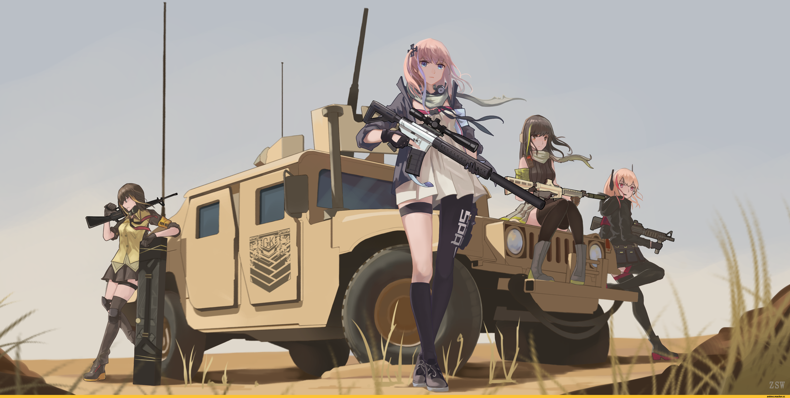 Cover art for Girls' Frontline, a sci fi scenario on AI Dungeon