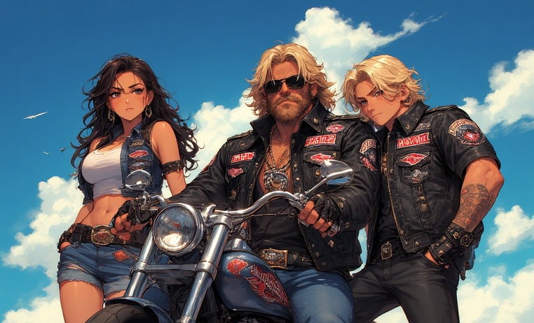 Cover art for Mafia Royalty (Hell's Angels), an organized crime scenario on AI Dungeon