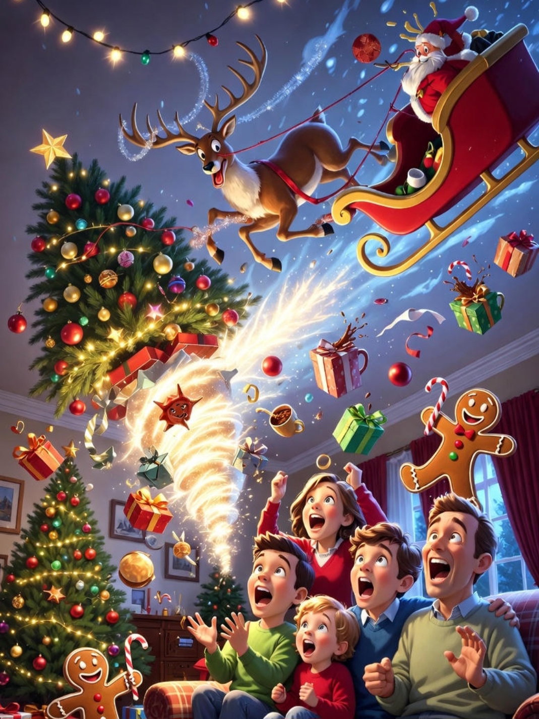 Cover art for Christmas Chaos?, a christmas scenario on AI Dungeon