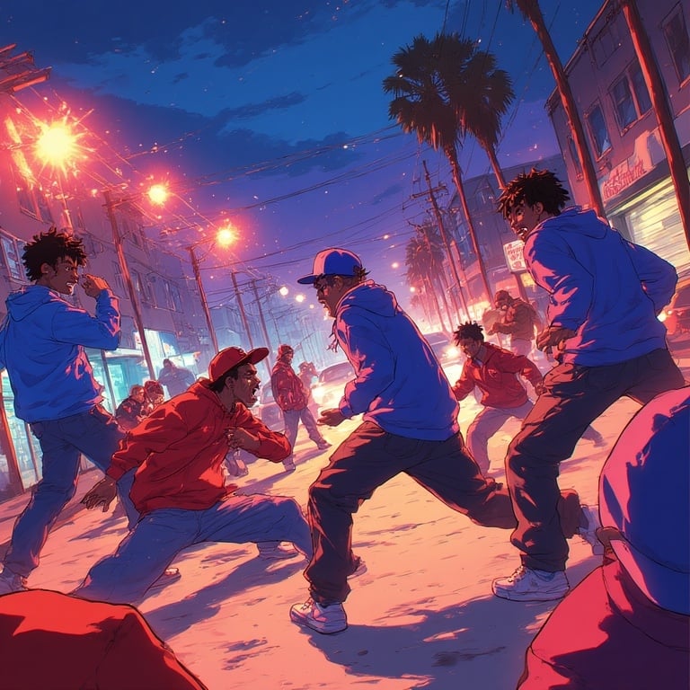 Cover art for Mafia Royalty (Crips vs Bloods), an organized crime scenario on AI Dungeon