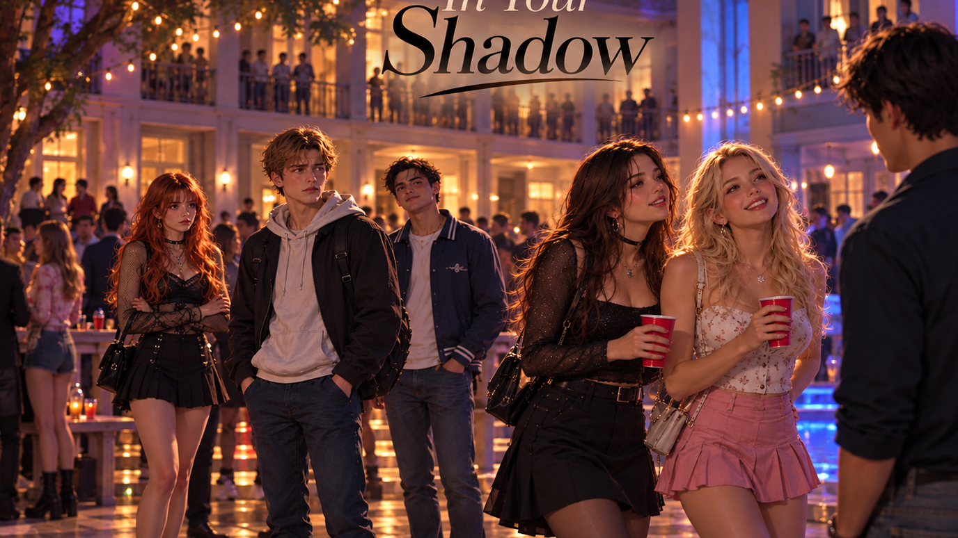 Cover art for In Your Shadow, a college scenario on AI Dungeon