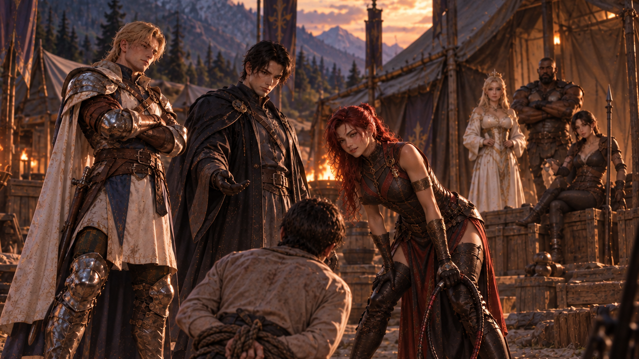 Cover art for Captured by Heroes , a fantasy scenario on AI Dungeon
