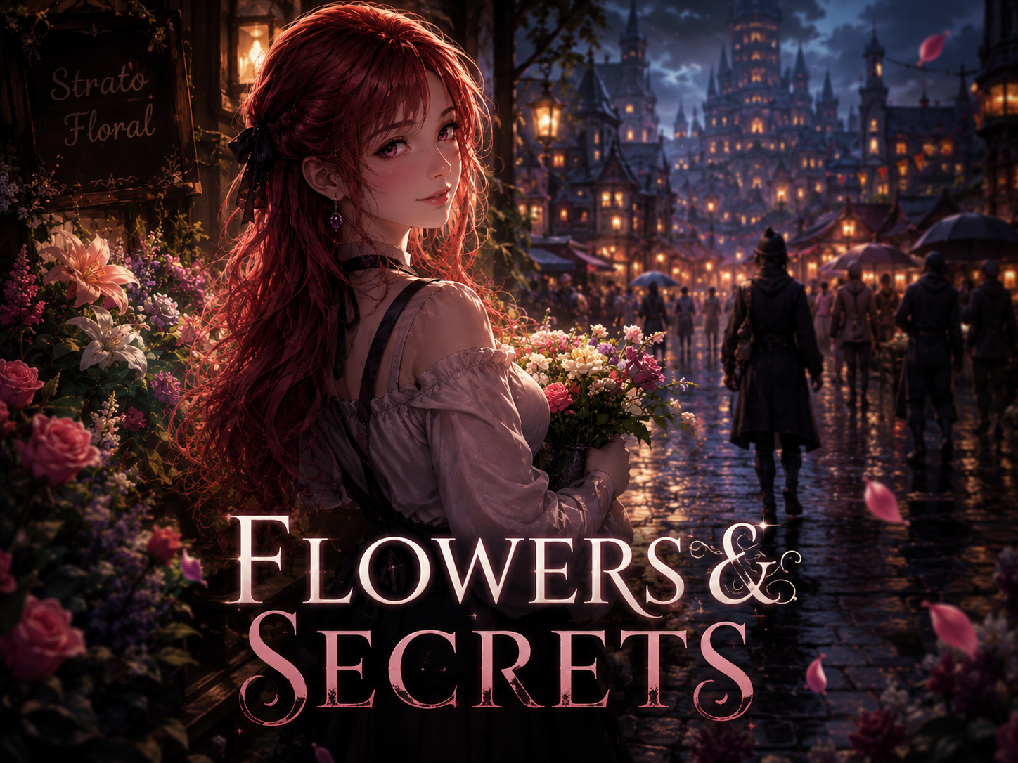 Cover art for Flowers & Secrets, a fantasy scenario on AI Dungeon