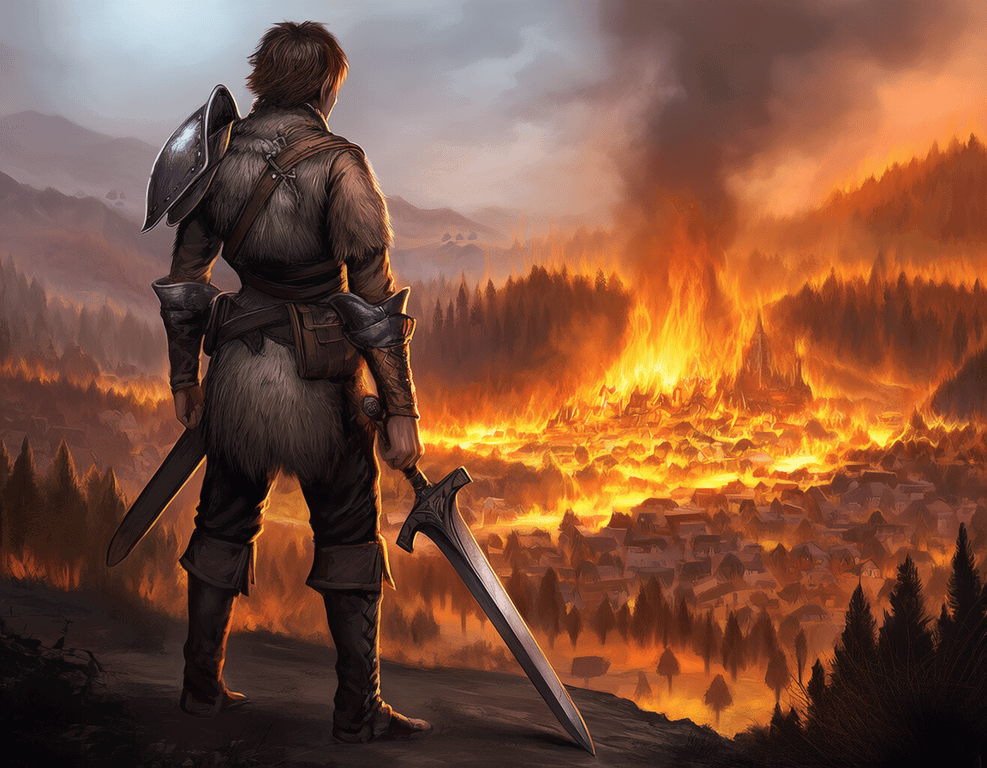 Cover art for The Ashfang Marauders, a grimdark scenario on AI Dungeon
