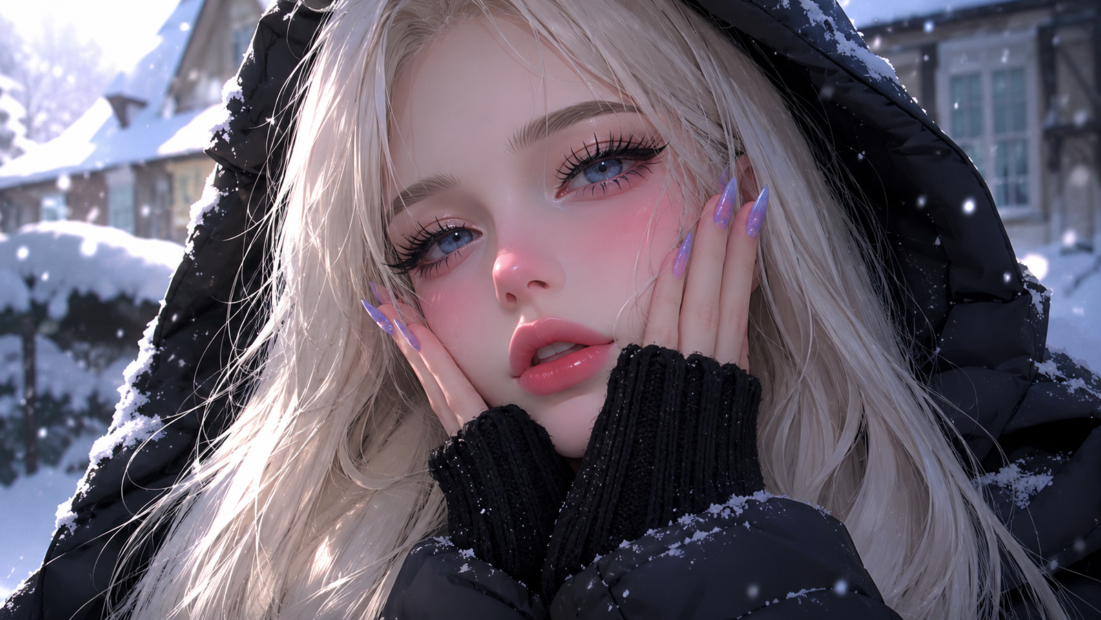 Cover art for The girl in the snow, a mordern scenario on AI Dungeon