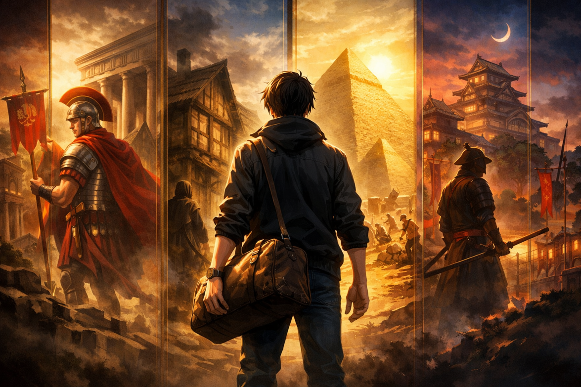 Cover art for The Past & Your Bag, a history scenario on AI Dungeon