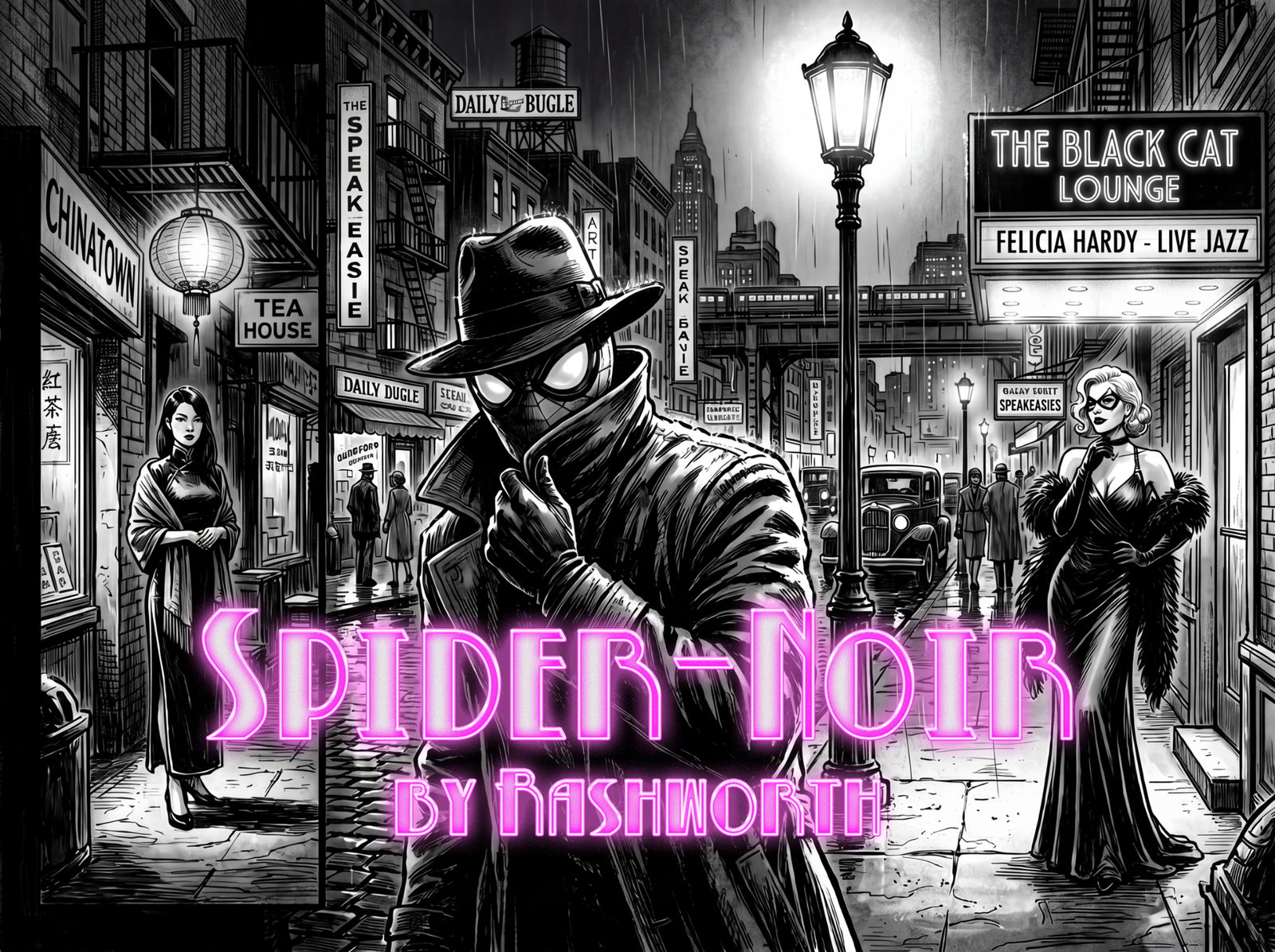 Cover art for SPIDER-NOIR, a noir world on Voyage