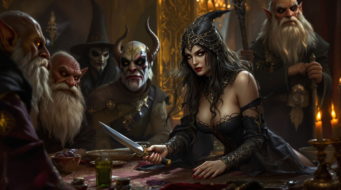 Cover art for Masquerade of Murder, a fantasy scenario on AI Dungeon