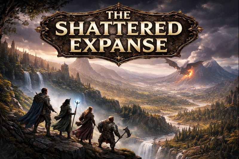 Cover art for Boundless Expanse: A D&D Sandbox, a dungeons dragons scenario on AI Dungeon