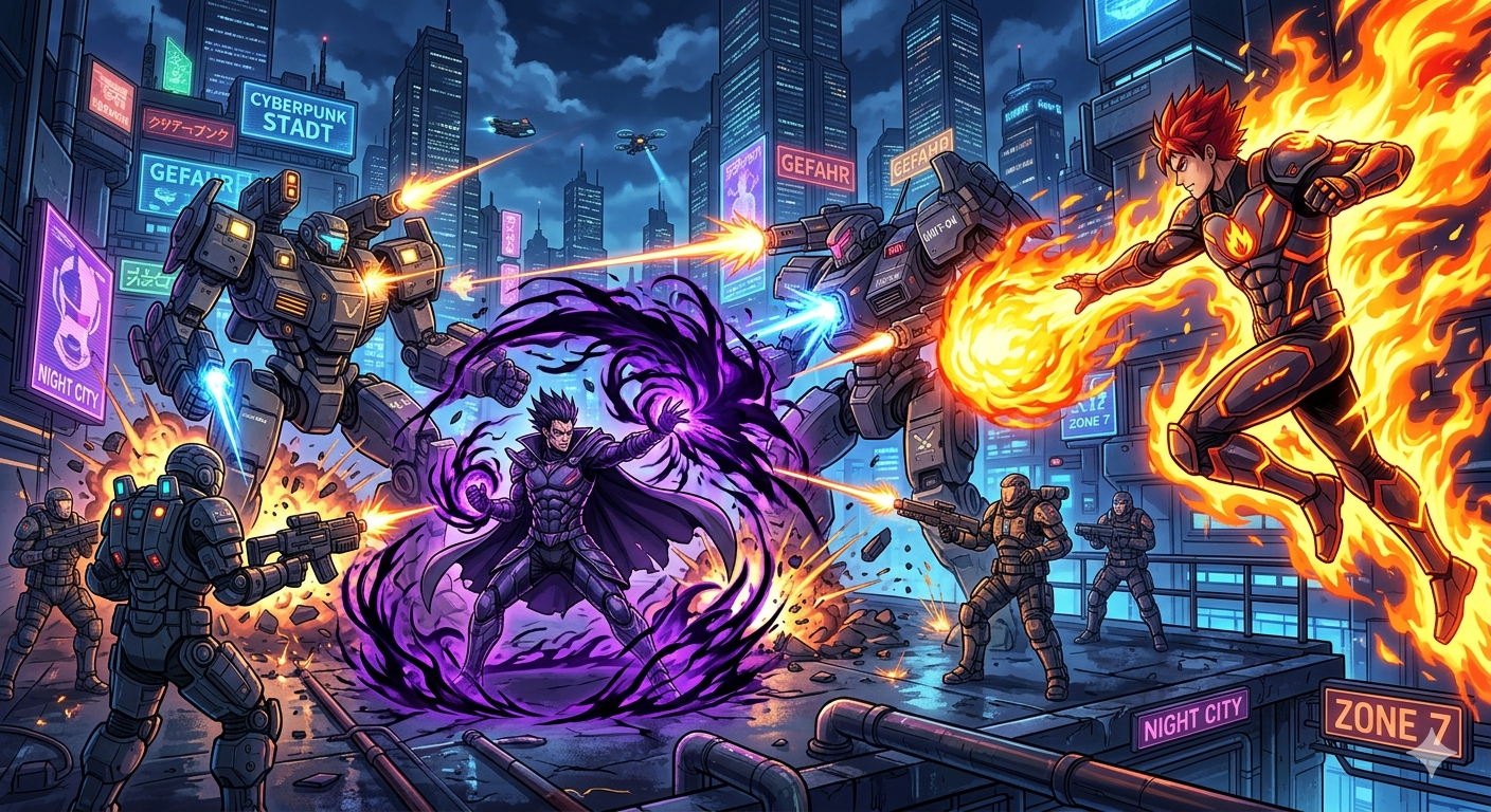 Cover art for Stars and Gears, a superhero scenario on AI Dungeon