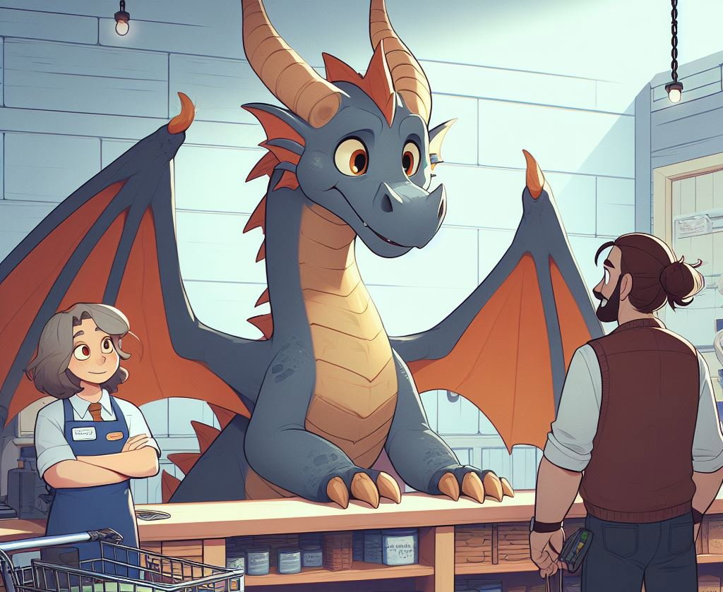 Cover art for Full-Time Dragon, a dragon scenario on AI Dungeon
