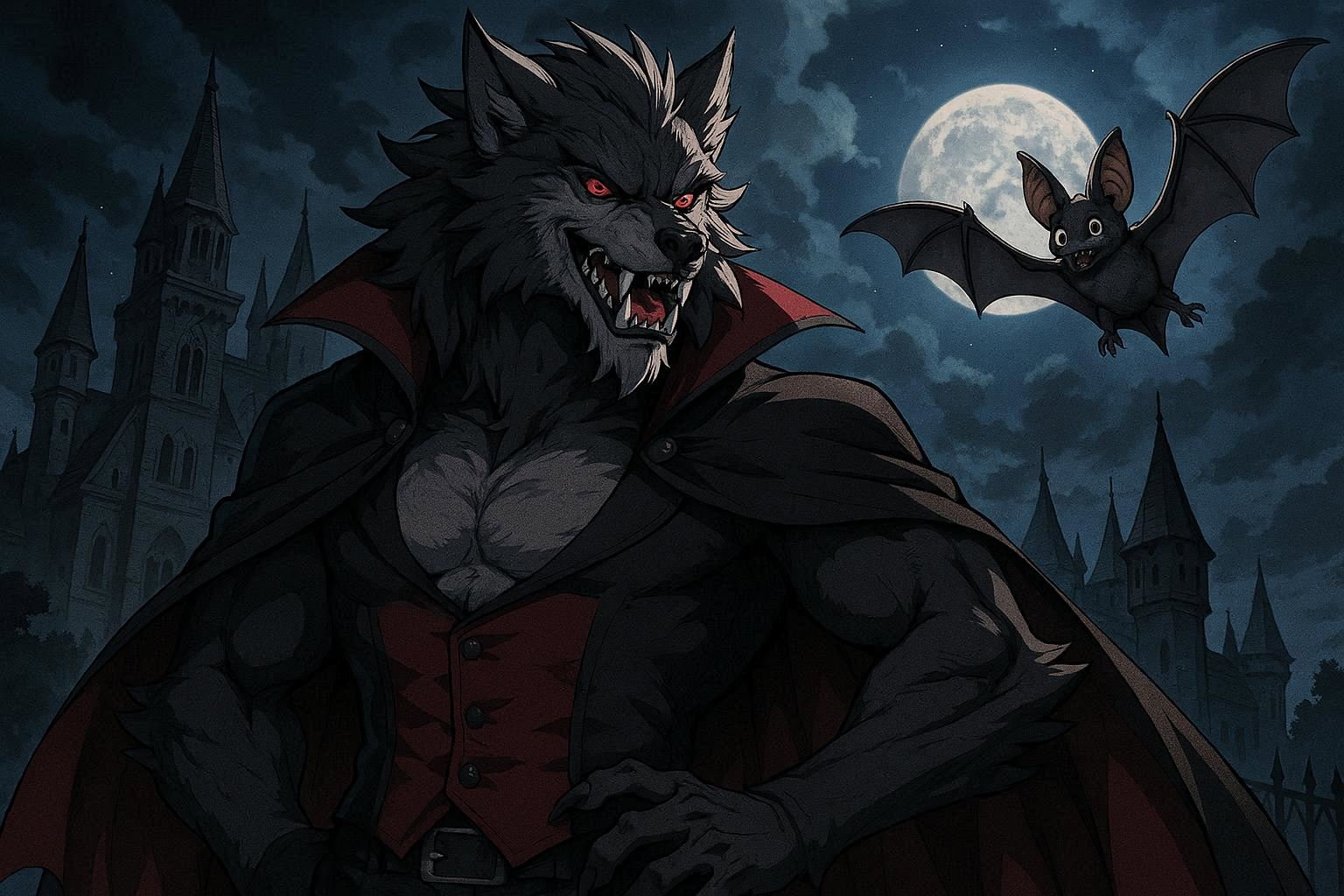 Cover art for Vampire Werewolf, a werewolf scenario on AI Dungeon