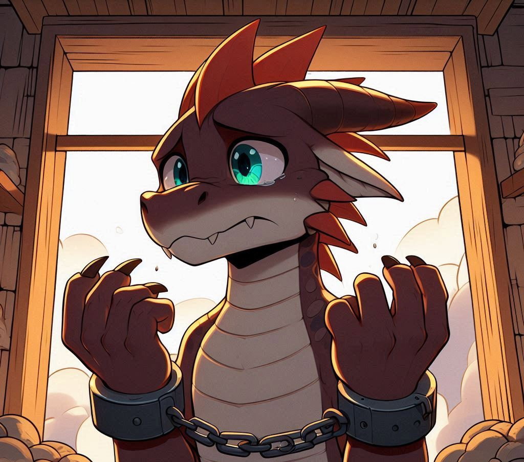 Cover art for Captured and changed into a dragon, a dragon scenario on AI Dungeon