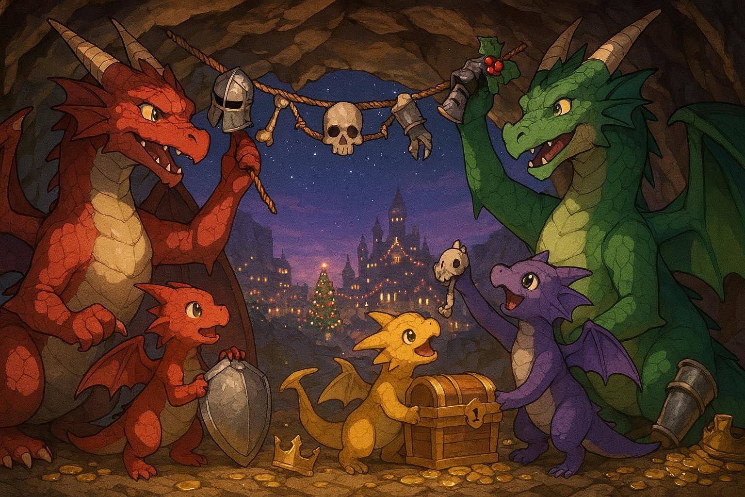 Cover art for Christmas Dragons, a dragon scenario on AI Dungeon