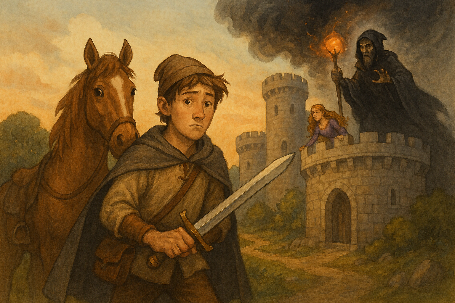 Cover art for The Stable Boy's Guide to Saving Princesses, a fantasy scenario on AI Dungeon