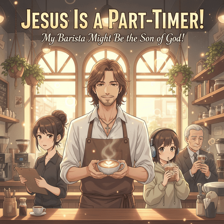 Cover art for My Barista Might Be the Son of God!, an i love comments scenario on AI Dungeon