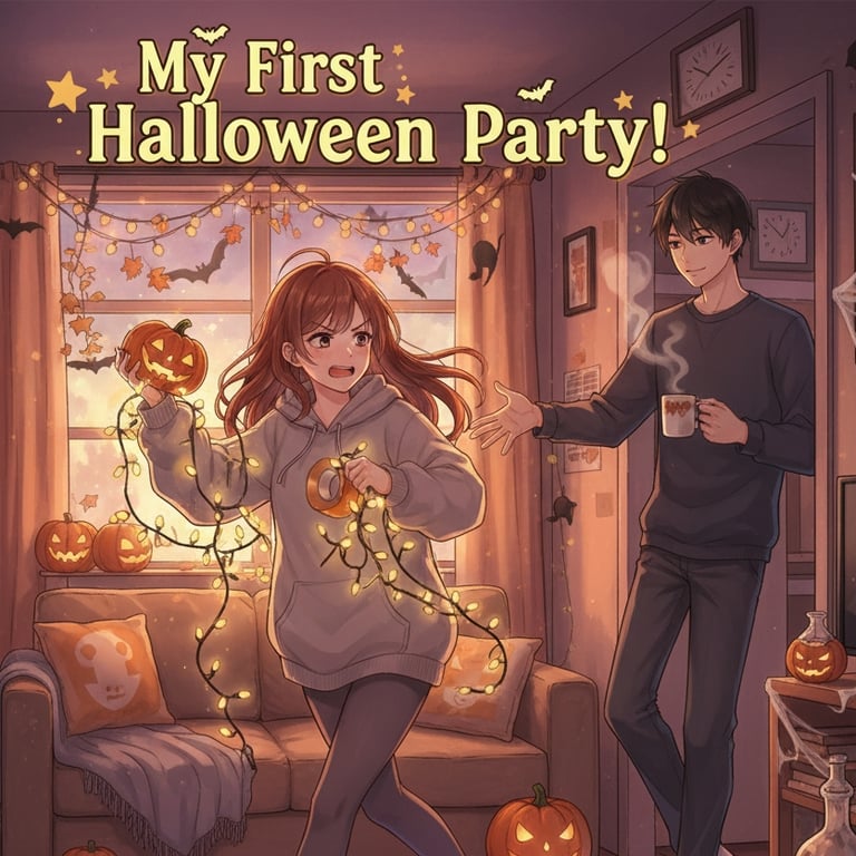 Cover art for My First Halloween party!, a halloween scenario on AI Dungeon