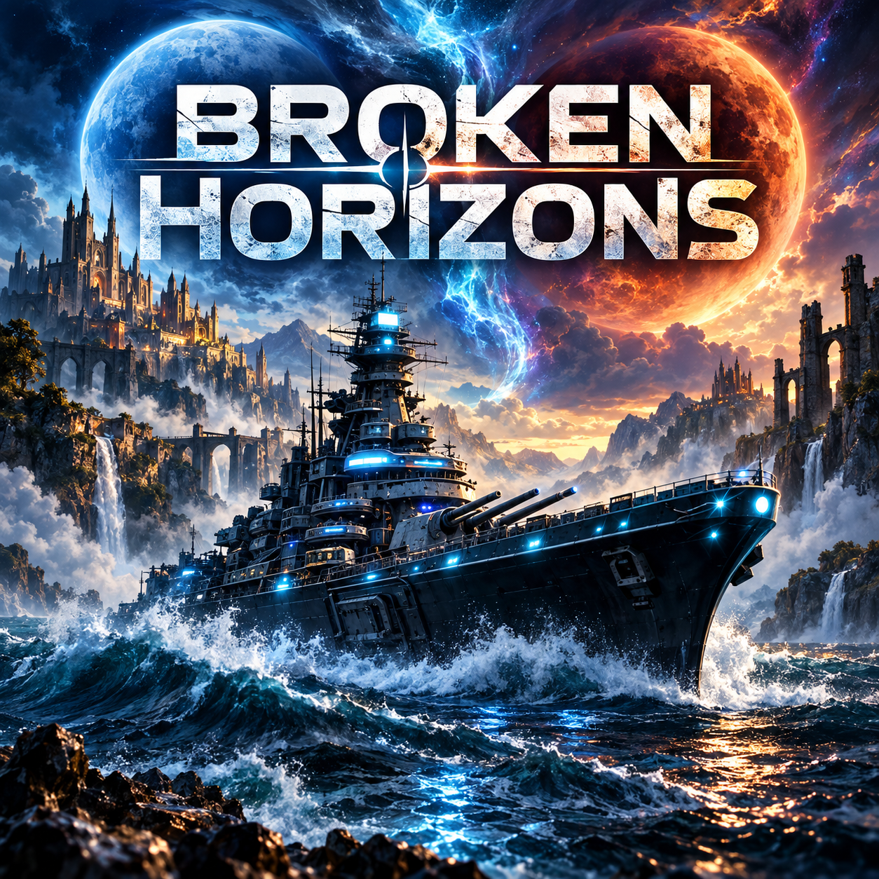 Cover art for Broken Horizons, a scifi world on Voyage
