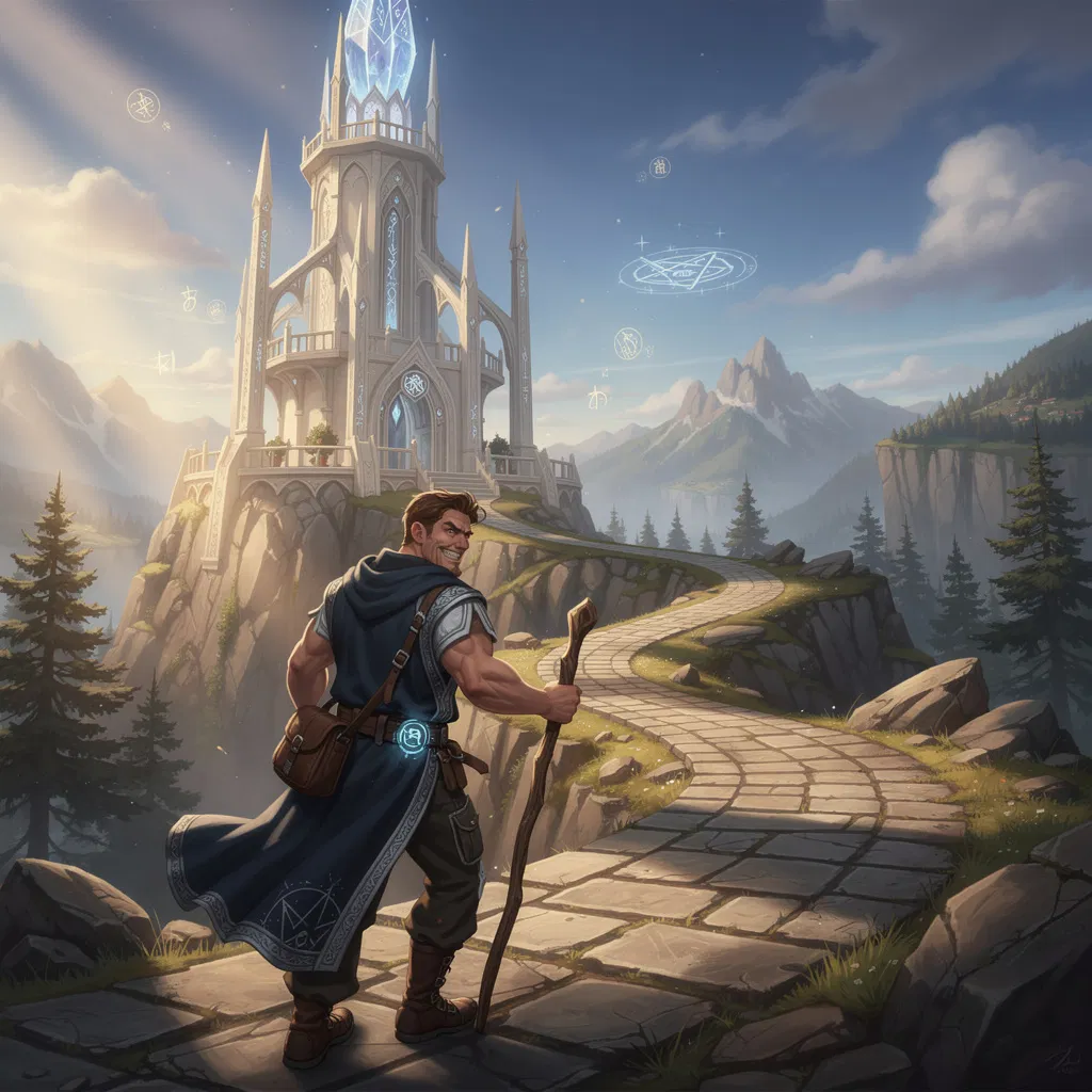 Cover art for Your First Day as a Magic-less Wizard!, a fantasy scenario on AI Dungeon
