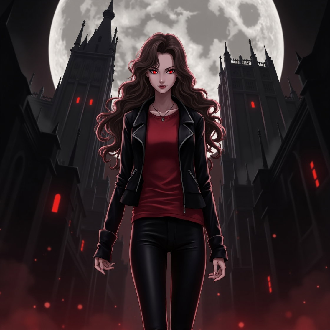 Cover art for "Crimson Rebirth", a supernatural scenario on AI Dungeon