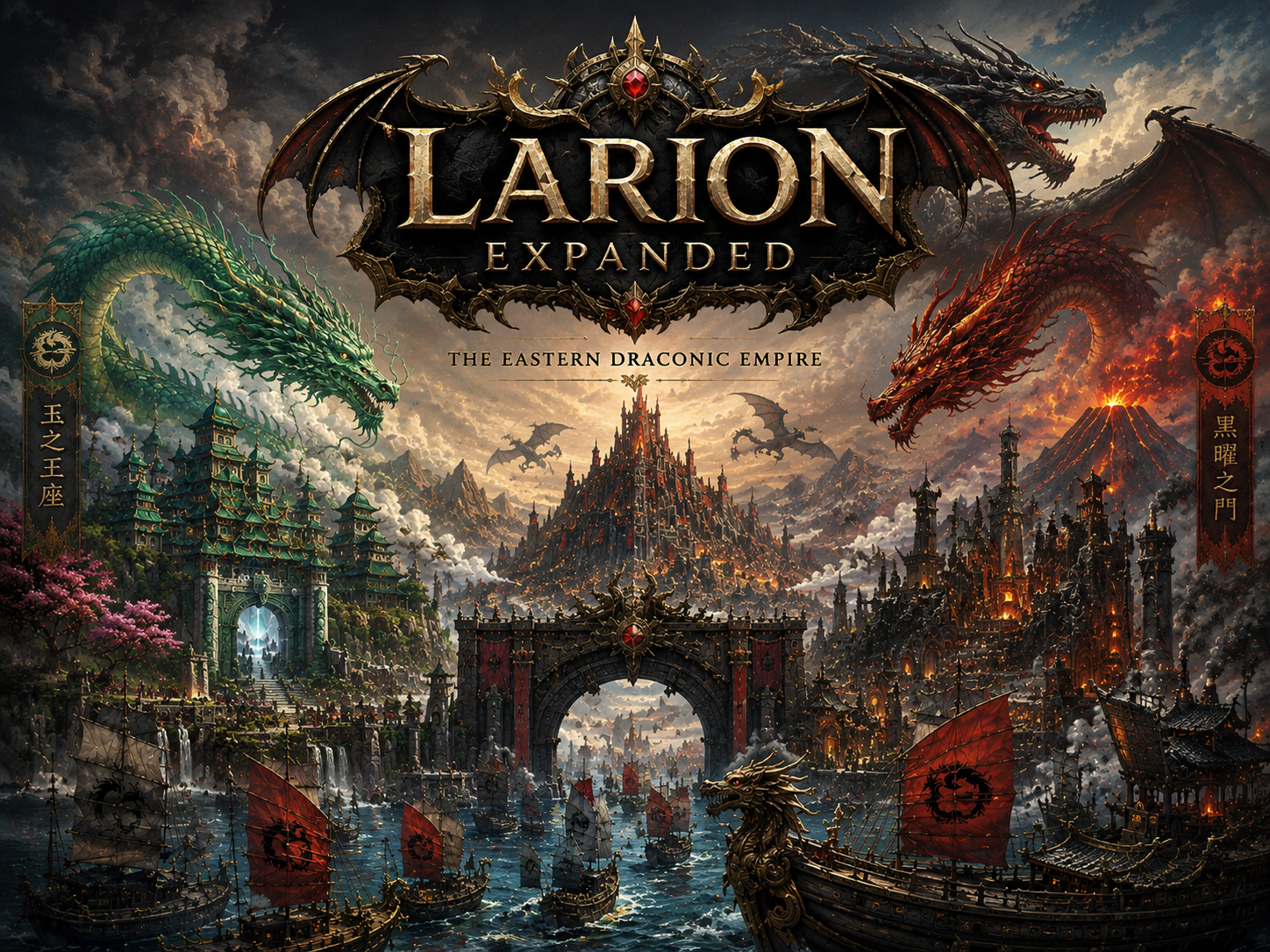 Cover art for Larion Expanded, a fantasy world on Voyage