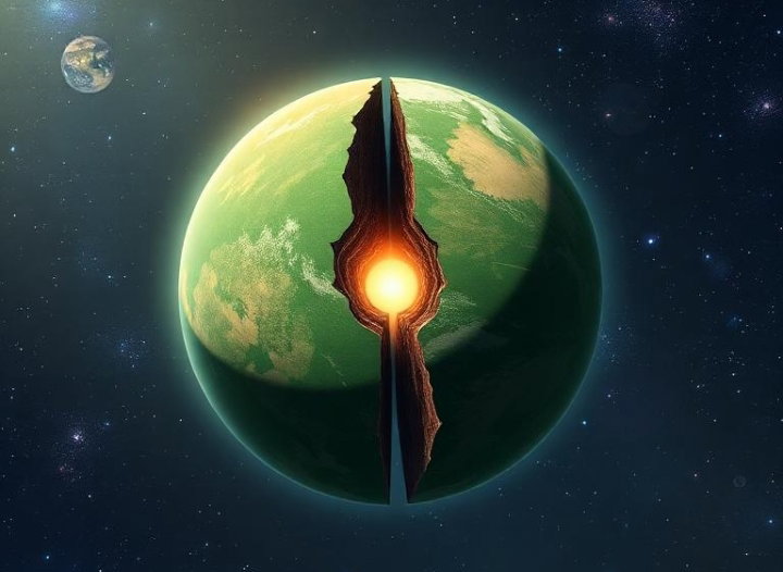 Cover art for The Split Planet, a sci fi scenario on AI Dungeon