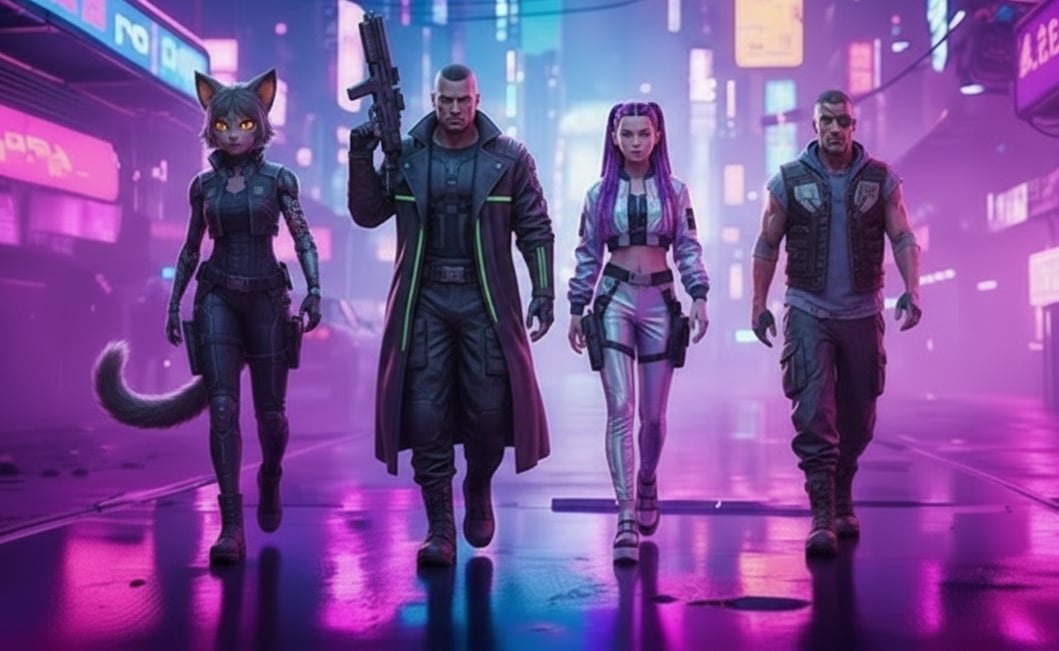 Cover art for Synthetic Evolution
, a cyber punk scenario on AI Dungeon