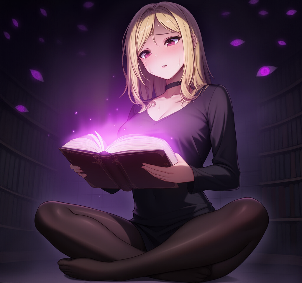 Cover art for Oops! We read an Evil book!, a horror scenario on AI Dungeon