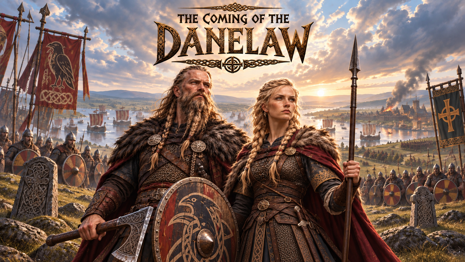 Cover art for The Coming of the Danelaw, a viking scenario on AI Dungeon