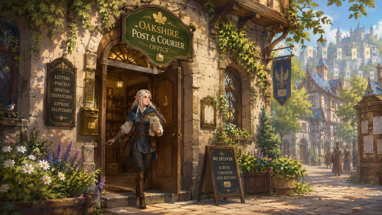 Cover art for The Oakshire Post, a slice of life scenario on AI Dungeon