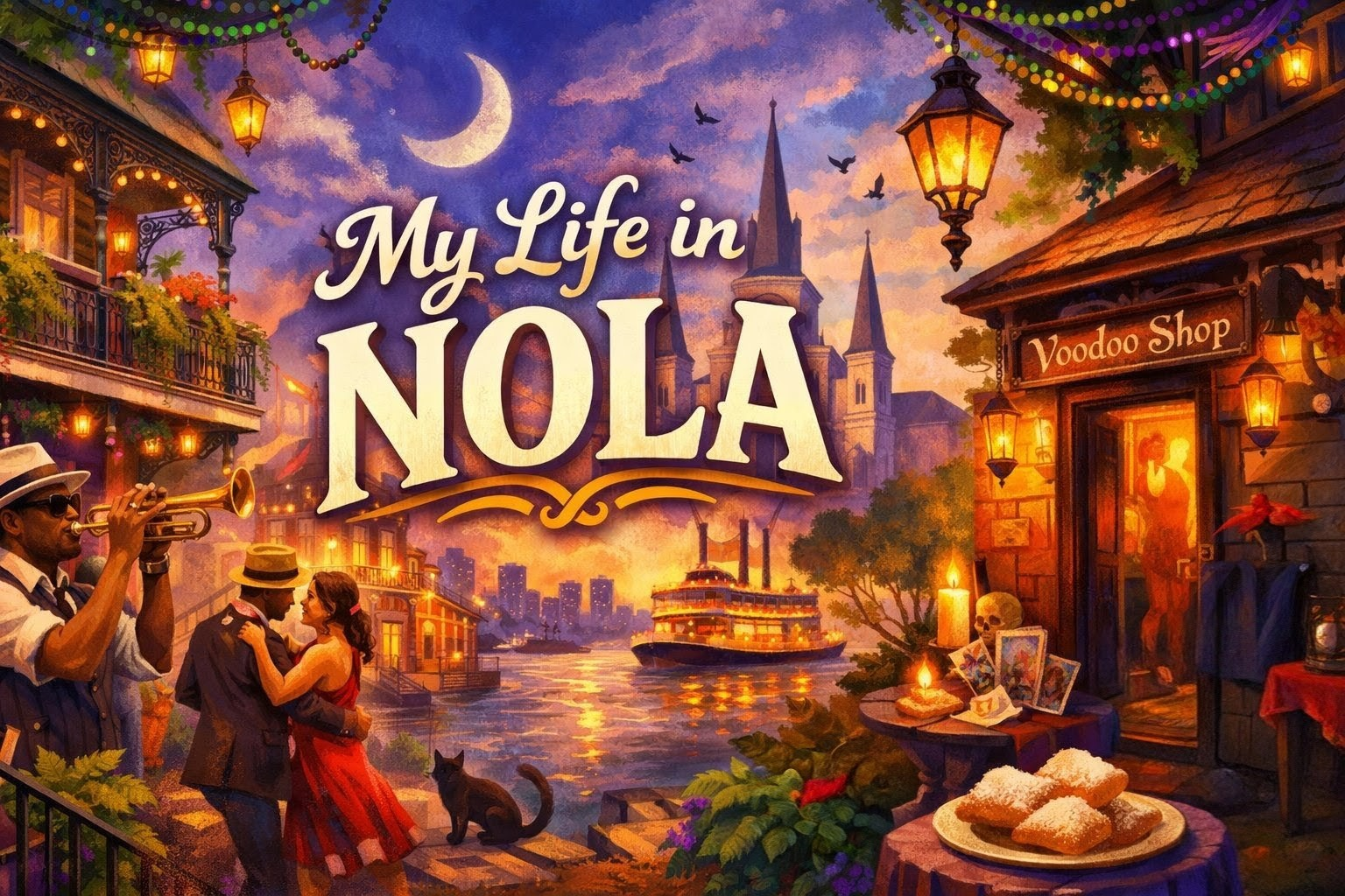 Cover art for My Life in NOLA, a drama scenario on AI Dungeon