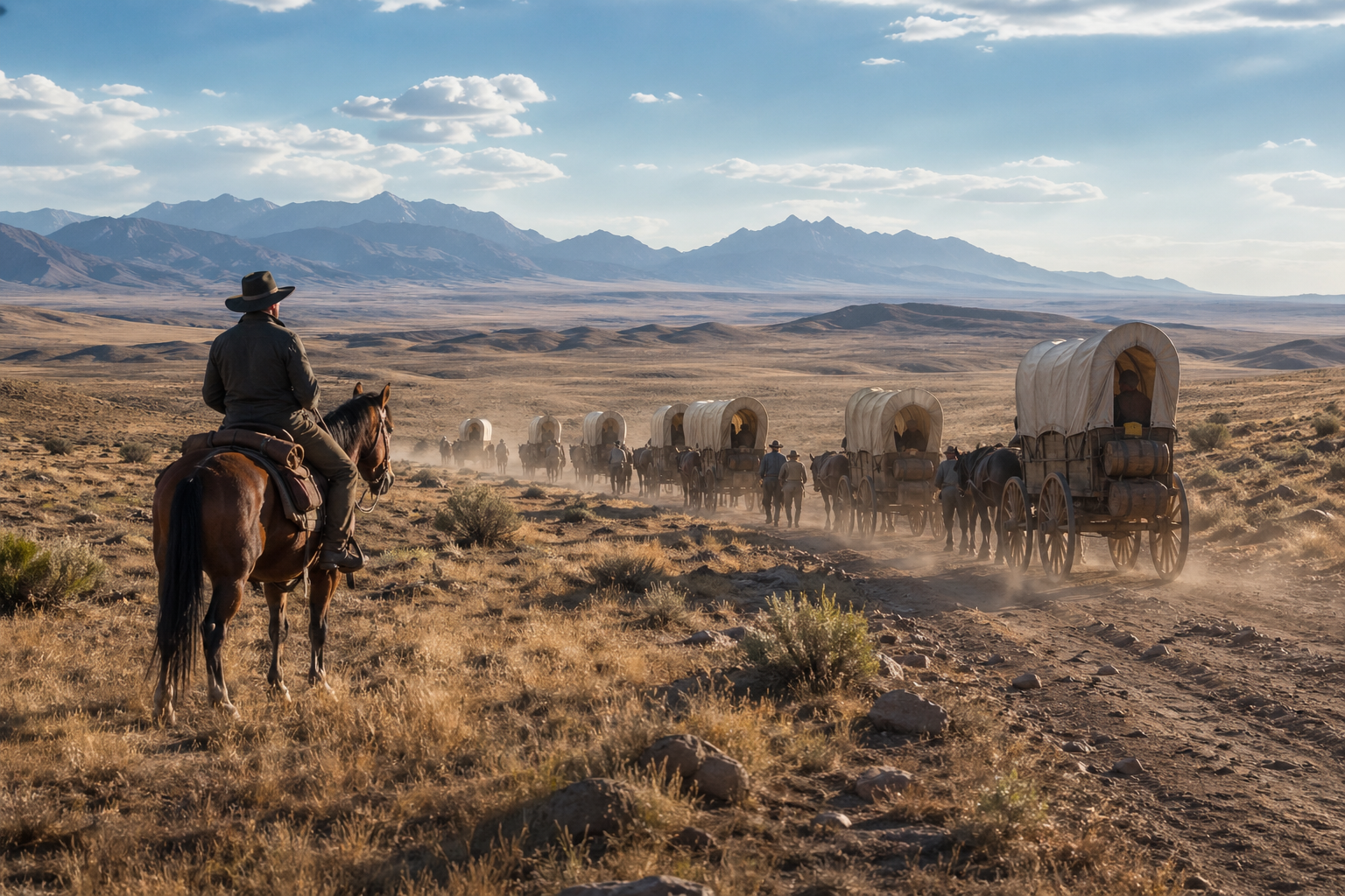 Cover art for The Oregon Trail, a history scenario on AI Dungeon