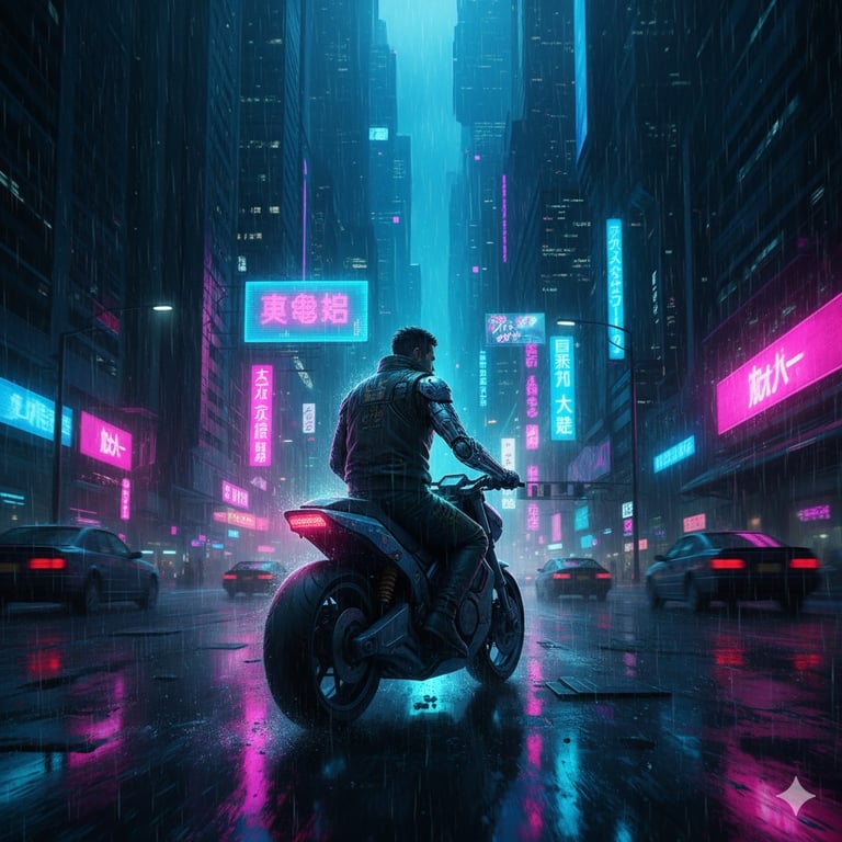 Cover art for Neon Blood, a cyberpunk scenario on AI Dungeon