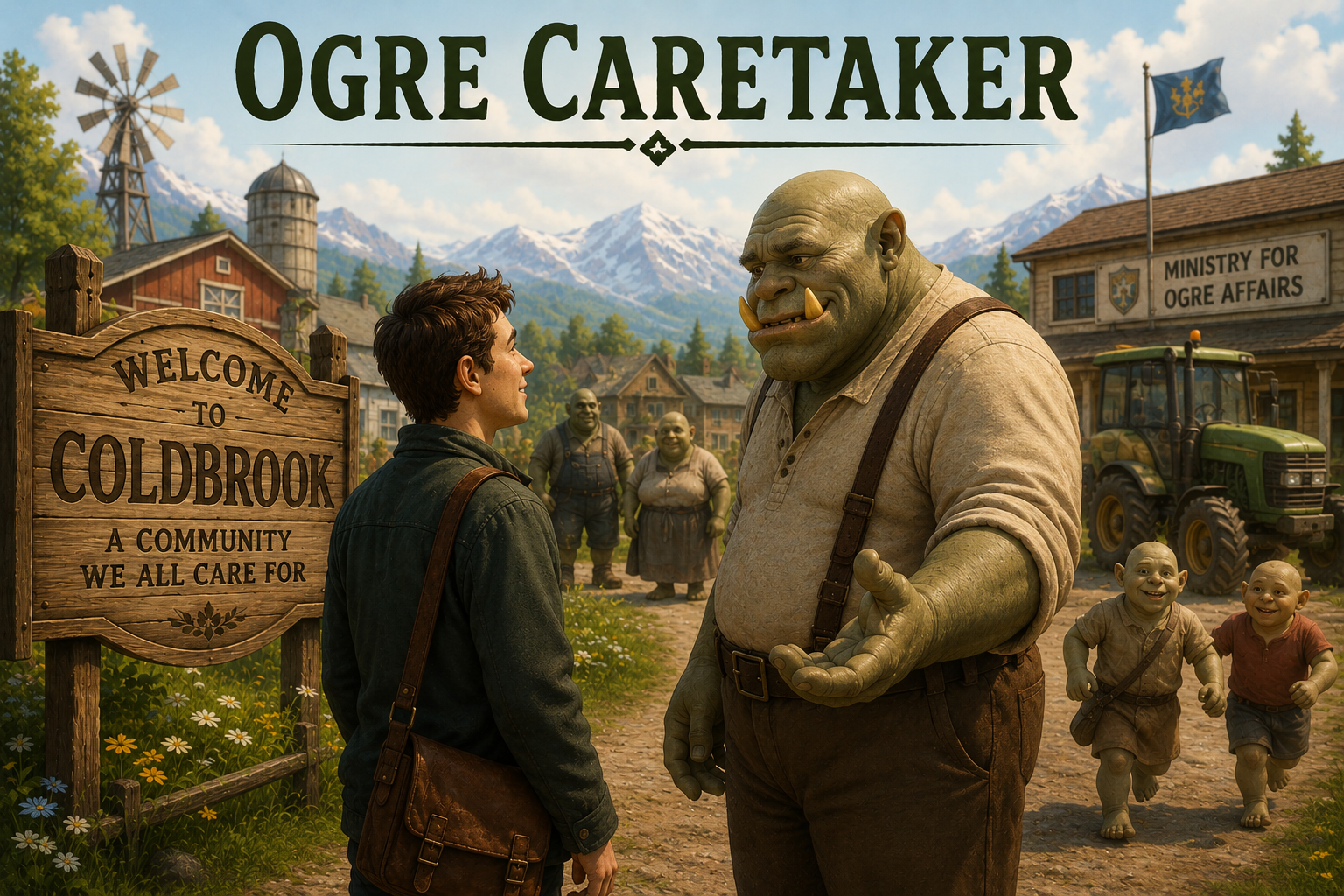 Cover art for Ogre Caretaker, a fantasy scenario on AI Dungeon