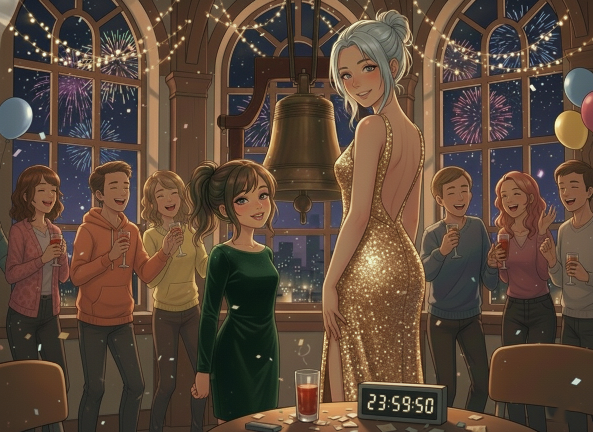Cover art for Midnight Between Suzie & Suzy, a romance scenario on AI Dungeon