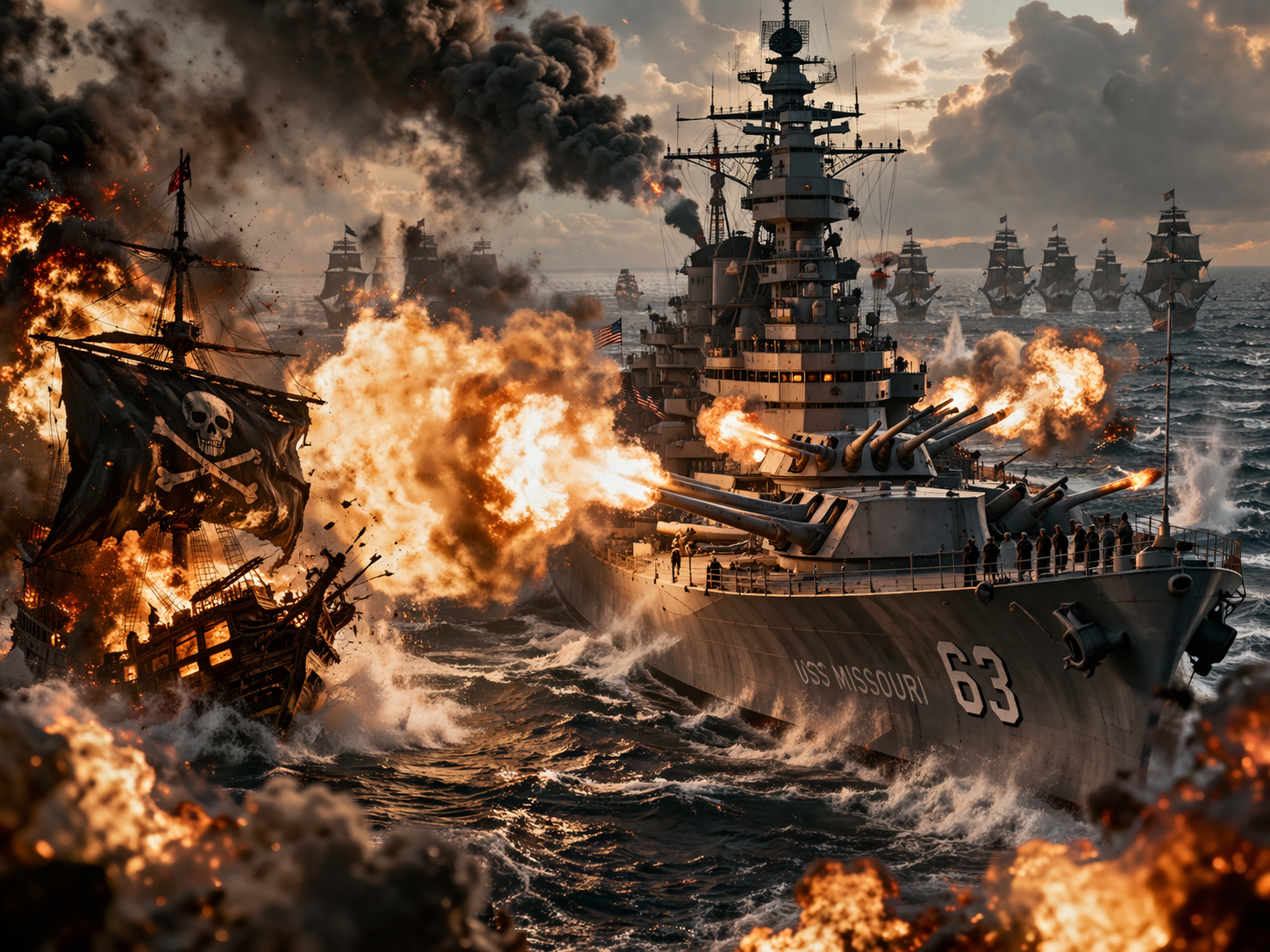 Cover art for Modern Battleship Isekai!, an isekai scenario on AI Dungeon