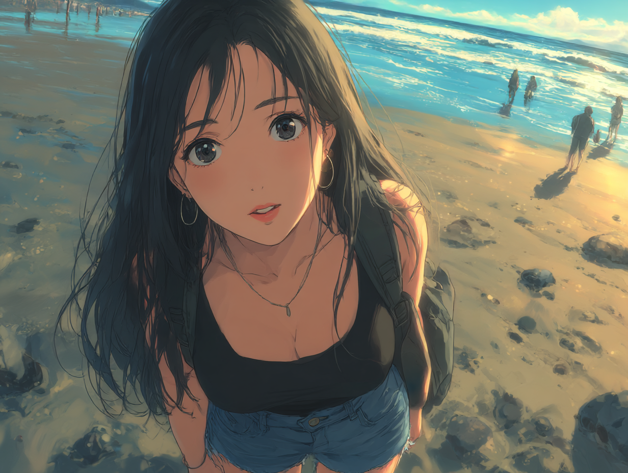 Cover art for Aiko Needs a Place to Stay!, a beach scenario on AI Dungeon