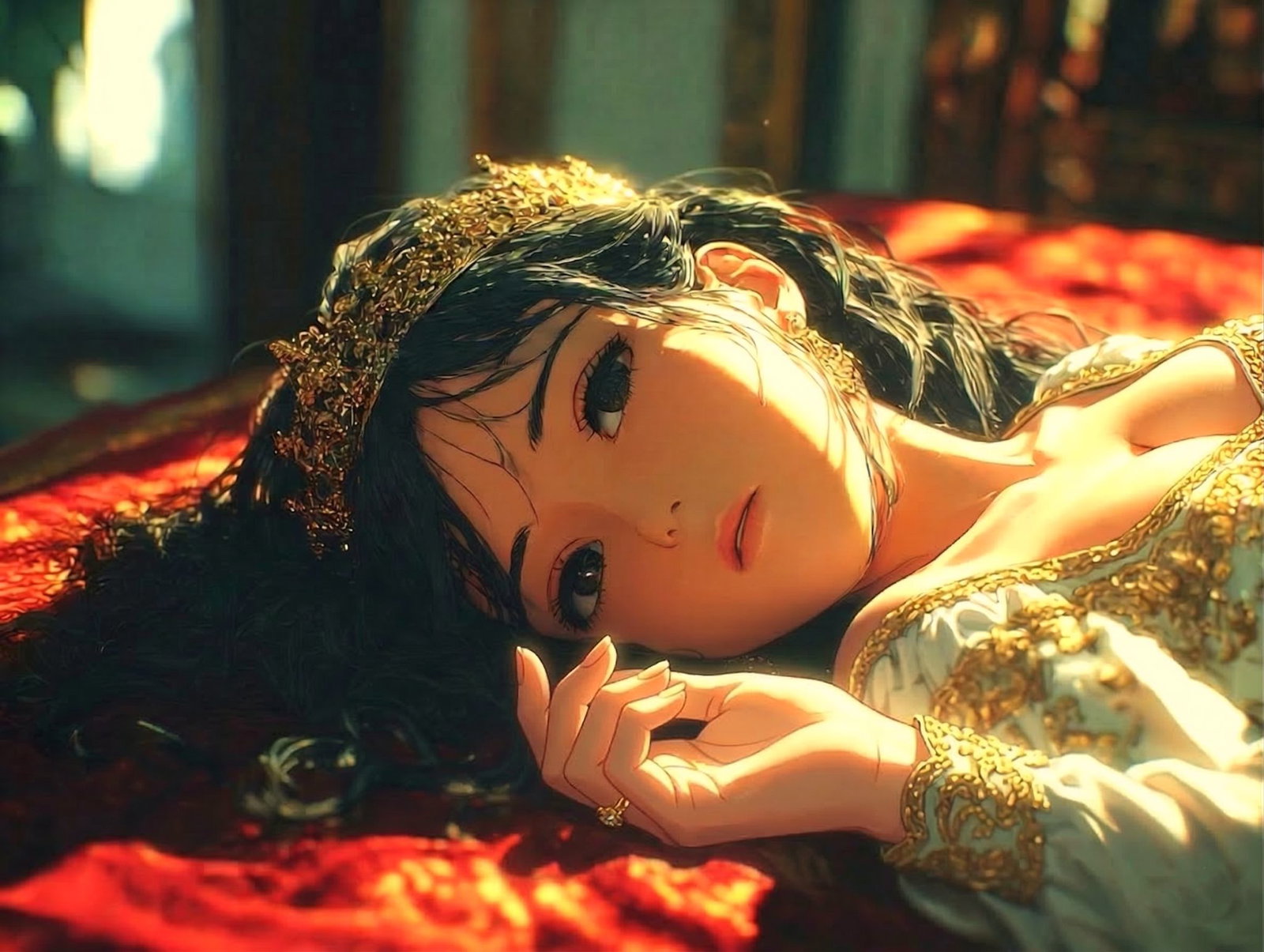Cover art for The Queen Lies In Your Bed, a romance scenario on AI Dungeon