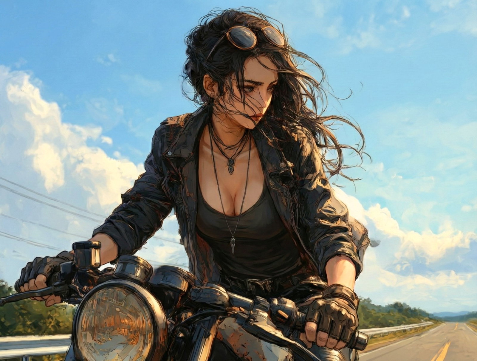 Cover art for Biker Girl Will Fuck You Up, a romance scenario on AI Dungeon