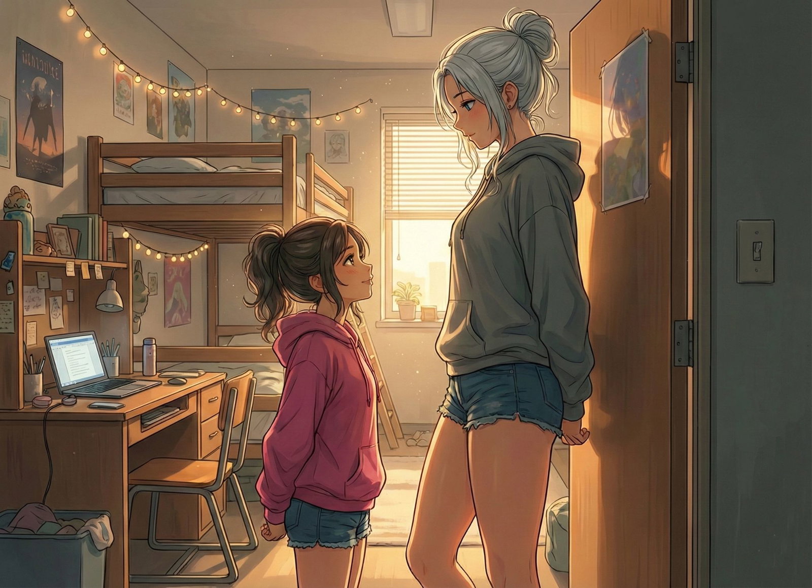 Cover art for Slummin' it with Suzy & Suzie, a romantic comedy scenario on AI Dungeon