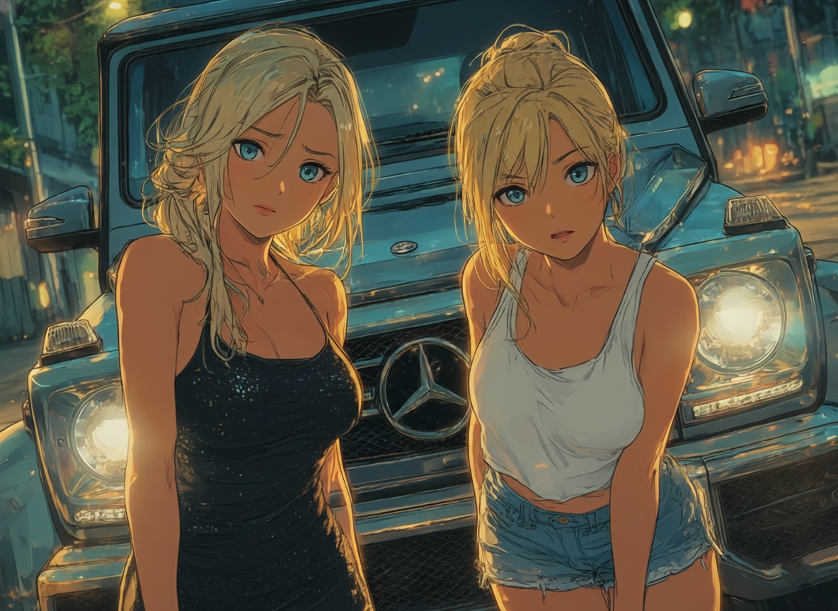 Cover art for Grace & Diana Run You Over, a comedy scenario on AI Dungeon