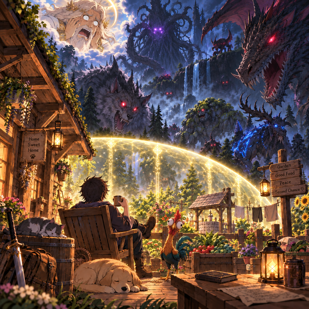 Cover art for God Made a Tiny Mistake, a fantasy scenario on AI Dungeon