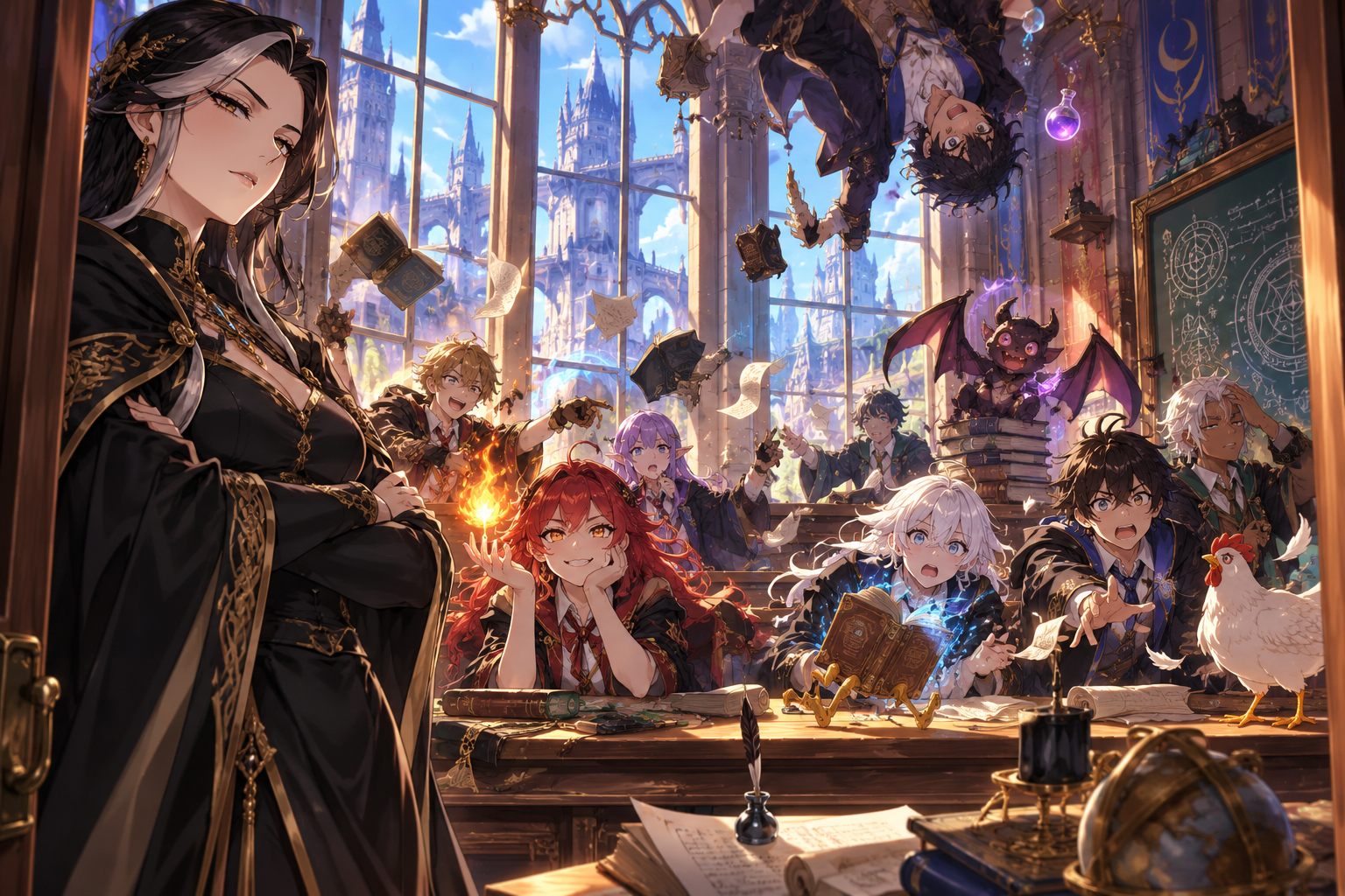 Cover art for Apparently I’m a Magic Professor, a fantasy scenario on AI Dungeon