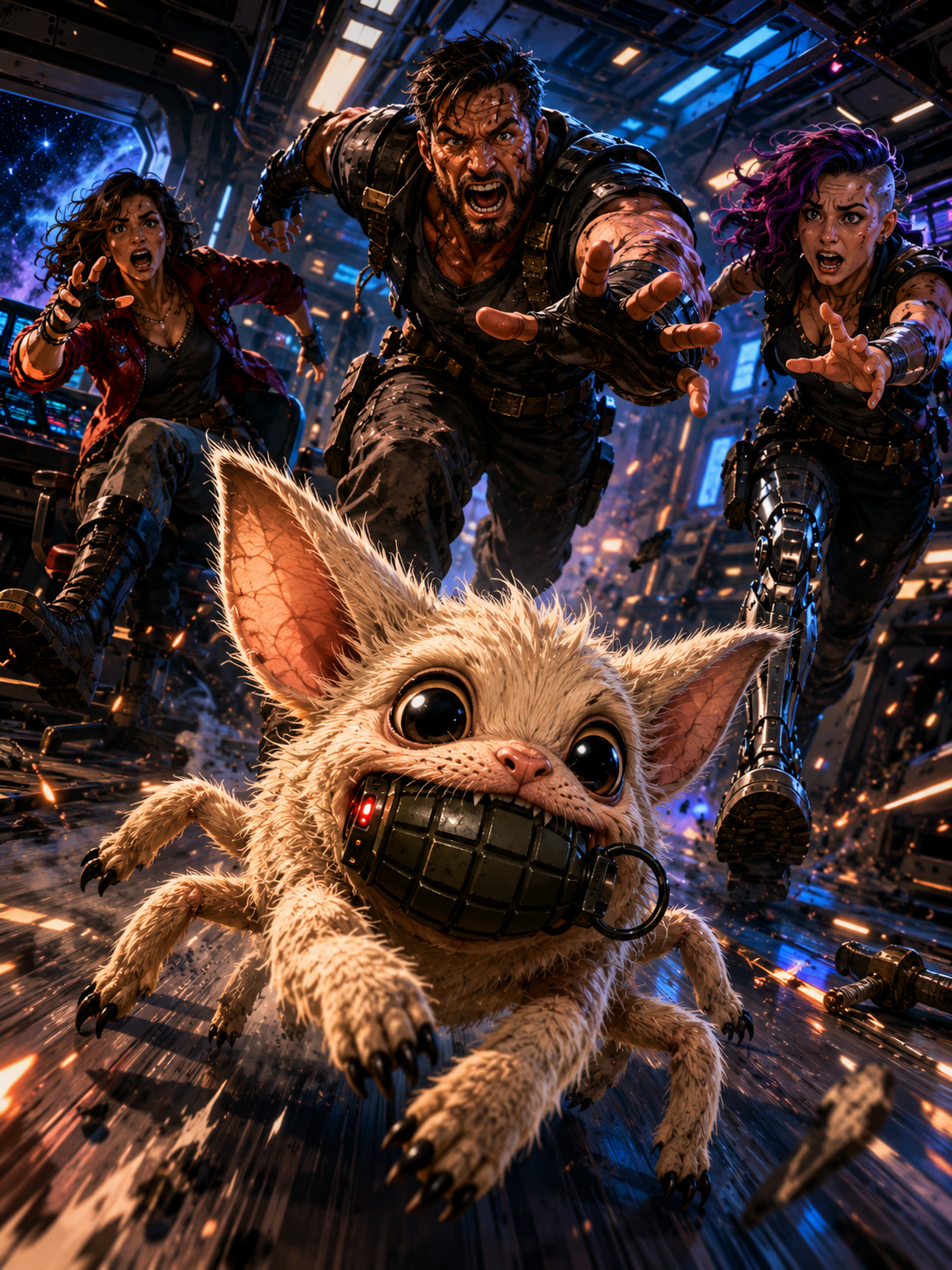 Cover art for Licensed to Cause Problems, a cyberpunk scenario on AI Dungeon
