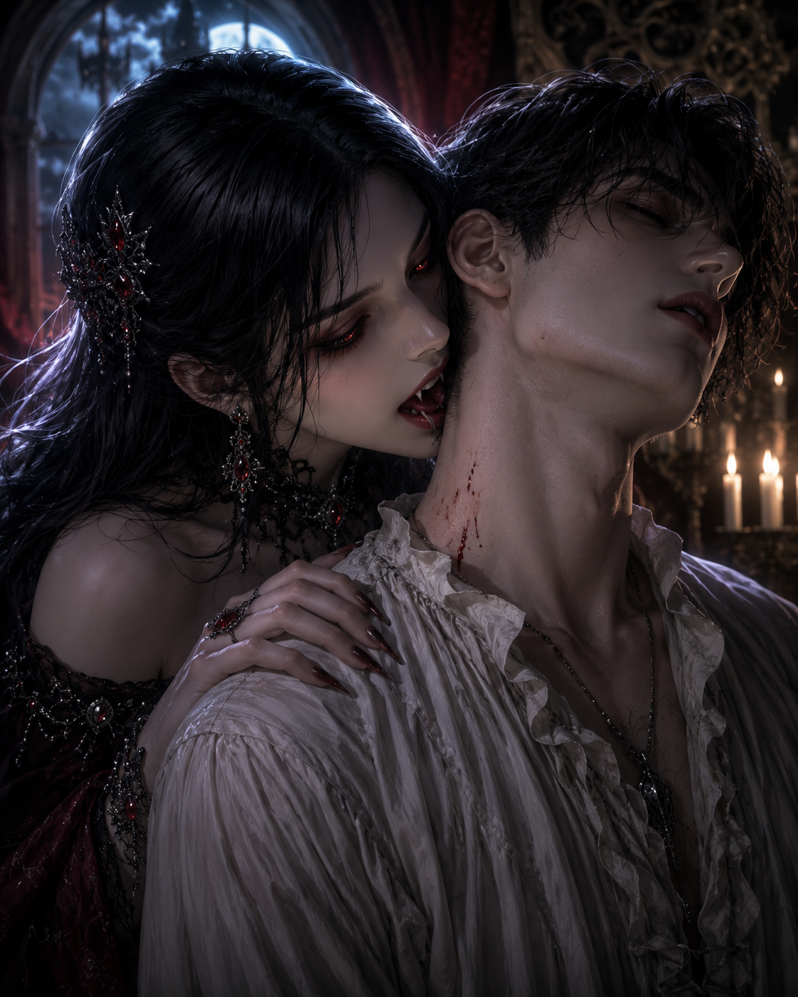 Cover art for Forbidden Blood, a gothic scenario on AI Dungeon